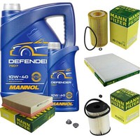 Mann Inspektionspaket 6 L Mannol Defender 10W-40 FüR Opel Omega B Caravan 2.2