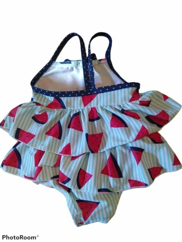 New Circo Baby Girls One Piece Swimsuit Multicolor Watermelon Print 3-6 Months - Image 2 of 4