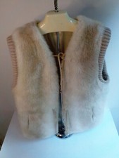 Vintage Hillmoor New York Faux Fur Coat Vest Jacket Women's 8 USA Union Made