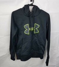 Under Armour Hoodie Women's S Black Sweatshirt Storm Logo Coldgear Semi Fitted