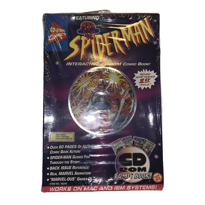 Spiderman Interactive Cd Rom Comic Book 1995 Nip Package Has Damage E15