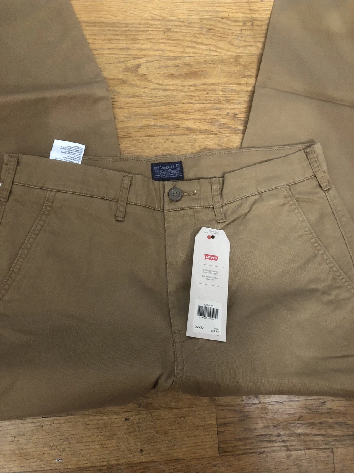 Levi Mens Pants Jeans Straight Chino Stretch Size 30 x 30 Copper Brown NWT
