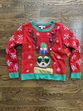 ugly christmas sweater reindeer Children s Size L 10-12 Brand new