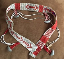 Vintage MAASAI Bead and Silver Belt - XS RARE