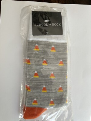 Sock 101 Candy Corn Socks Men's Ankle One Size Cotton Blend Stretch
