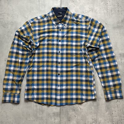 Schoffel Cambridge Classic Fit Check Shirt Mens Size Medium Blue Yellow MINT