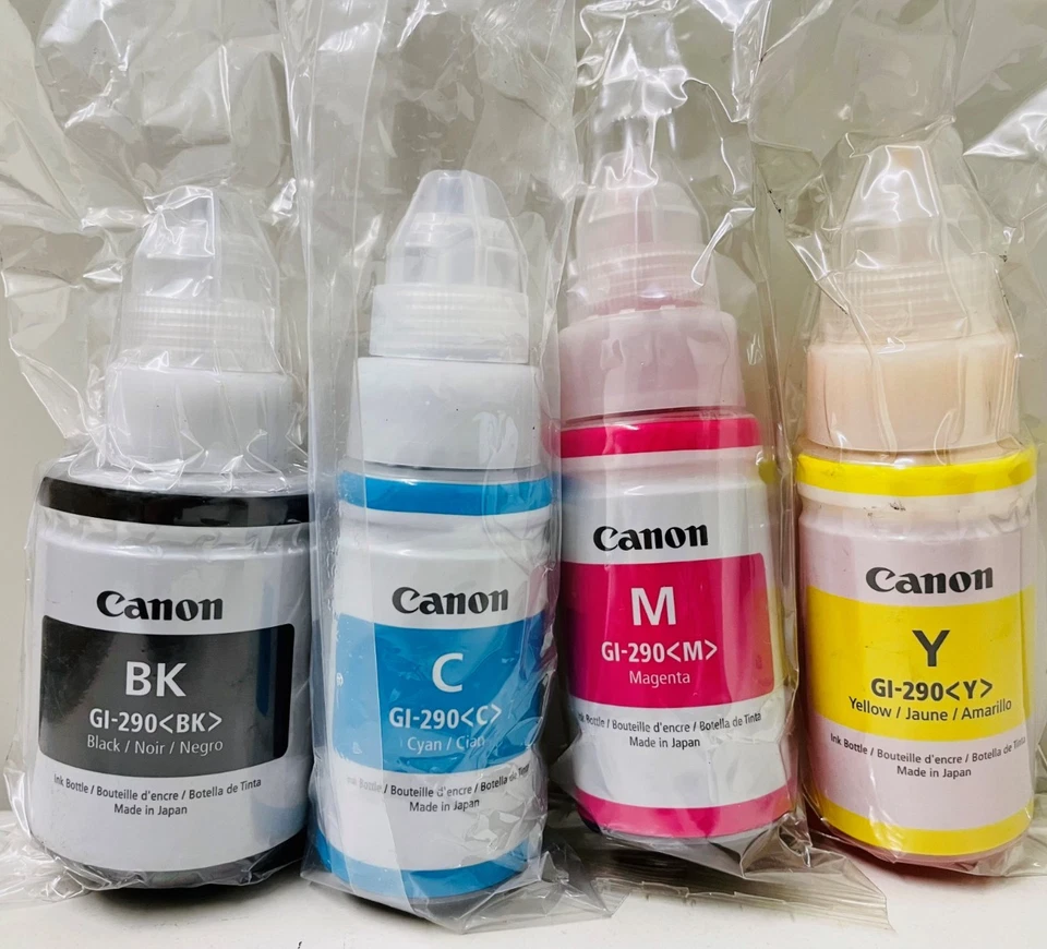 New Genuine Canon GI-290 Black Cyan Magenta Yellow Ink Bottles PIXMA G4200 - Image 2 of 3