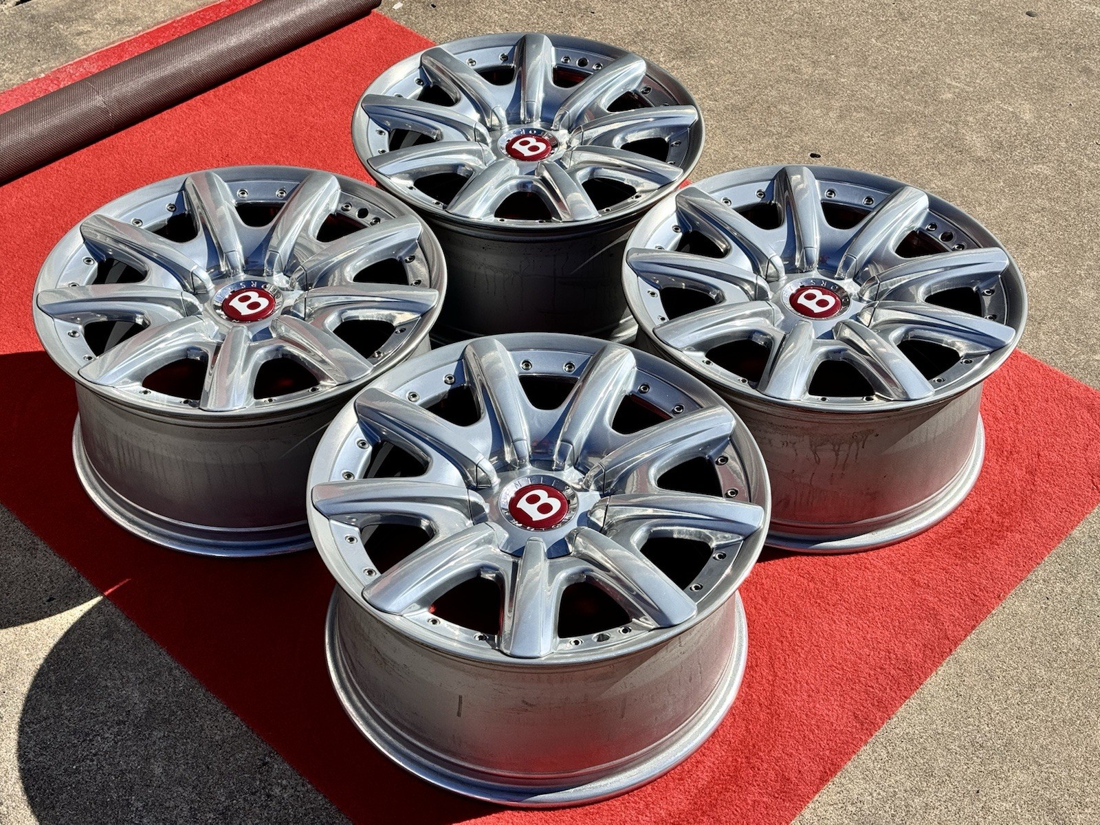 (4) 19" Bentley Continental GT GTC 9x19 Wheels Rims Set Polished 3W0601025K OEM