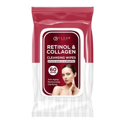 Cleansing Face Wipes with Retinol & Collagen - Dermatologist Tested, Anti Agi...