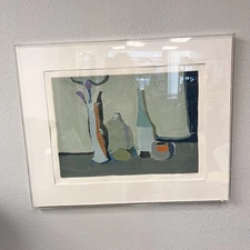 VTG Art Samuel Tepler Artist's Table, Screenprint, signed and numbered & Framed