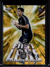 2025 Topps Chrome MLS Sapphire Alejandro Alvarado Gold Refractor Fast RC #/50