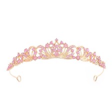 Pink Tiara Crown for Women Wedding Tiaras Bride Princess Small,