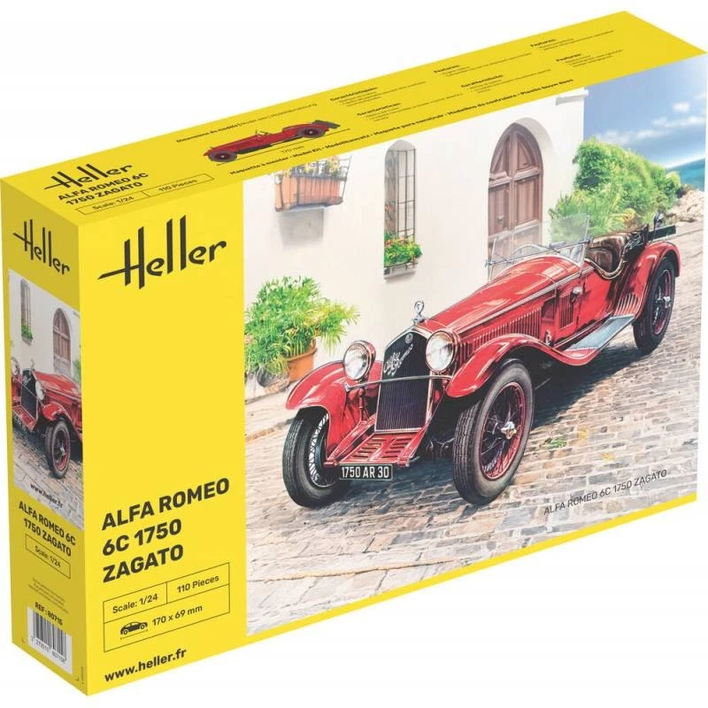 Modello Auto Alfa Romeo 6C 1750 Zagato |HELLER|80715| 1:24 Modello Carro Armato - Immagine 3 di 4