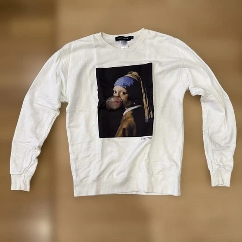 JACKROSE Art Print Sweatshirt L Size White Men's Fashion Top - product listing photo