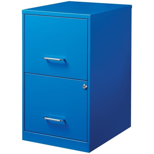Space Solutions 18" 2 Drawer Metal File Cabinet Classic Blue - Bild 3 von 4