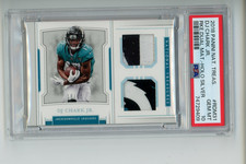2018 National Treasures DJ Chark Jr #RDM-31 Rookie Dual Material 18/25 PSA 10