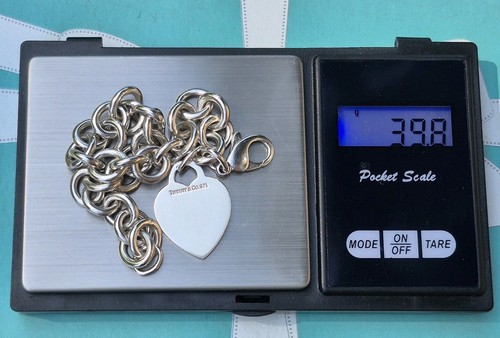 Authentisches seltenes Tiffany & Co schlichtes klobiges Armband mit Herzanhänger. - Bild 8 von 8