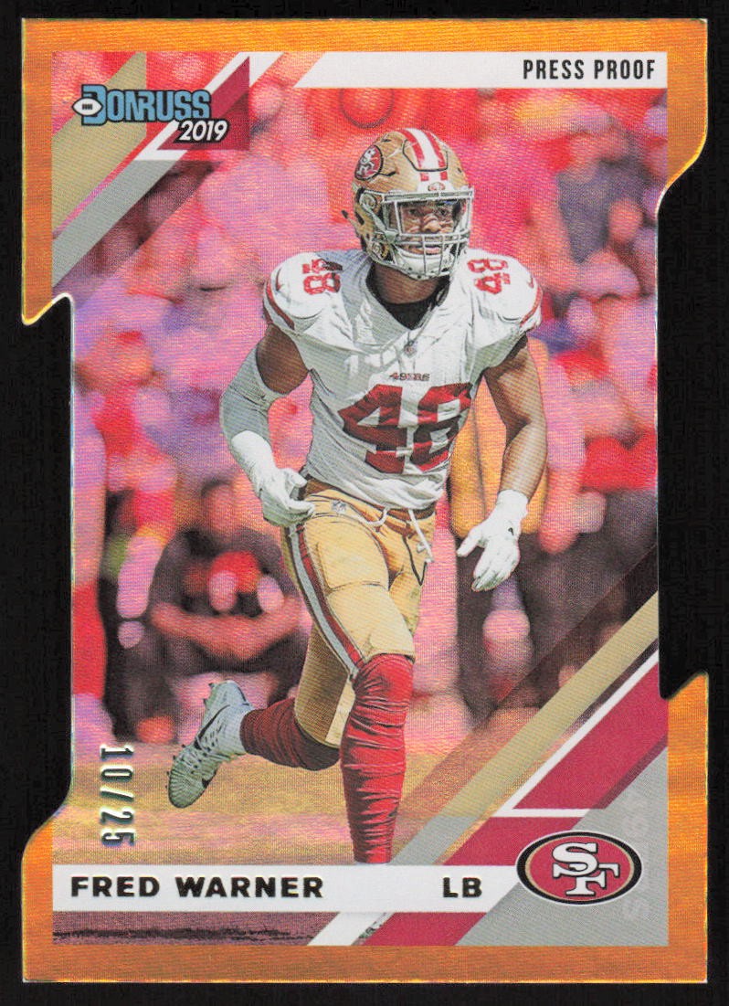 2019 Donruss Press Proof Gold Die Cut #223 Fred Warner /25 San Francisco 49ers