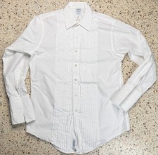 Brooks Brothers Sim Fit Men's White Long Sleeve Tuxedo Dress Shirt Size 16-33
