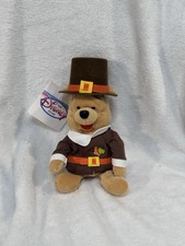 Pilgrim Pooh Disney Holiday Winnie the Pooh Mini Bean Bag Plush 8   Thanksgiving