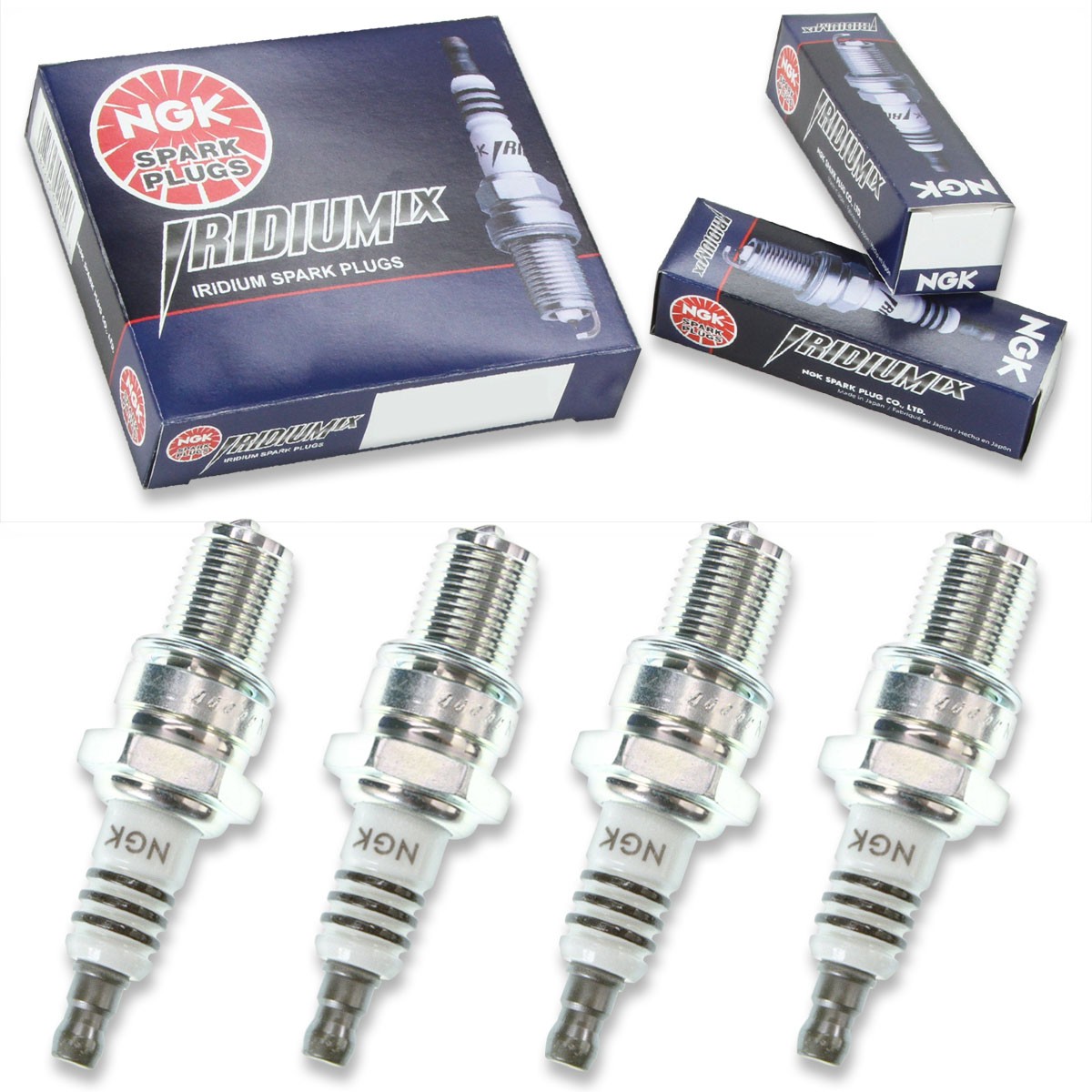 4pcs NGK 3520 Iridium IX BR8ECMIX Motorcycle Spark Plug Tune Up Kit Set bv