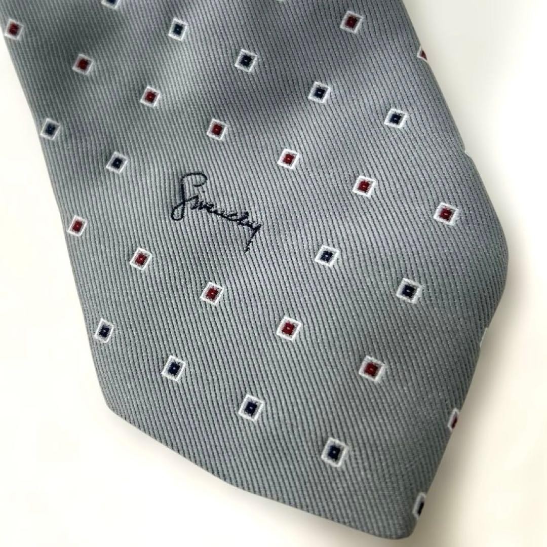 Givenchy Logo Square Pattern Silk Blend Necktie G… - image 3
