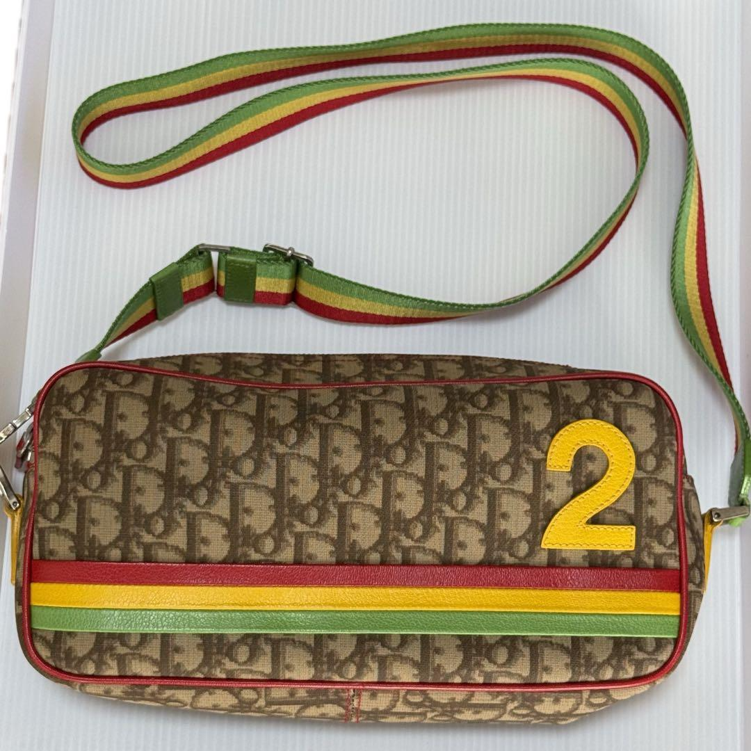 Christian Dior Rasta Shoulder Crossbody Bag Canvas Leather Brown