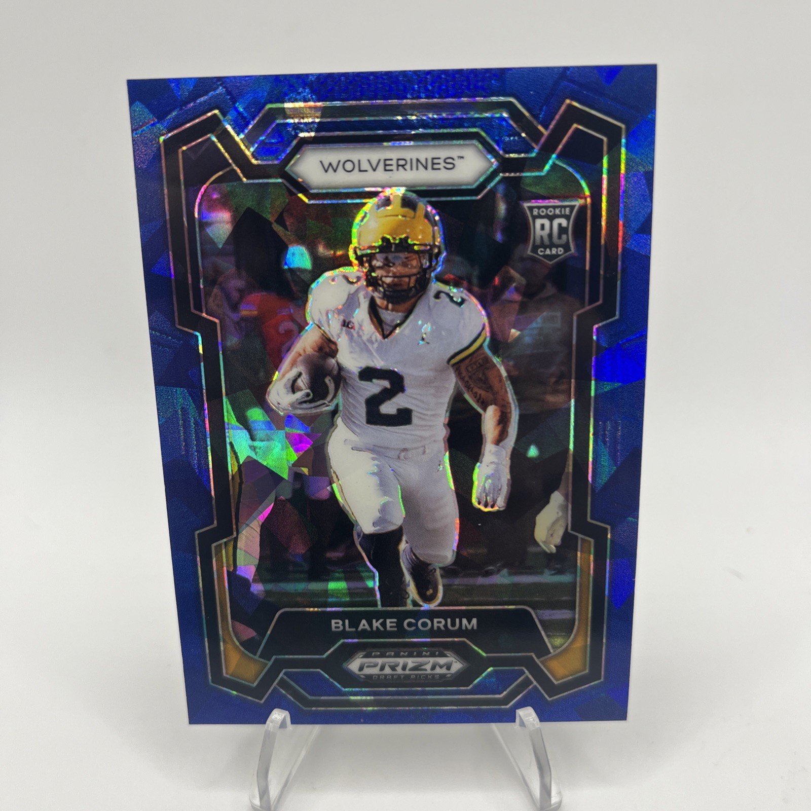 BLAKE CORUM 2024 Prizm Draft Picks BLUE ICE #88/99 MICHIGAN RAMS RC