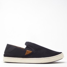 OluKai Womens Pehuea Slip On Shoes Black Mesh Size 9.5