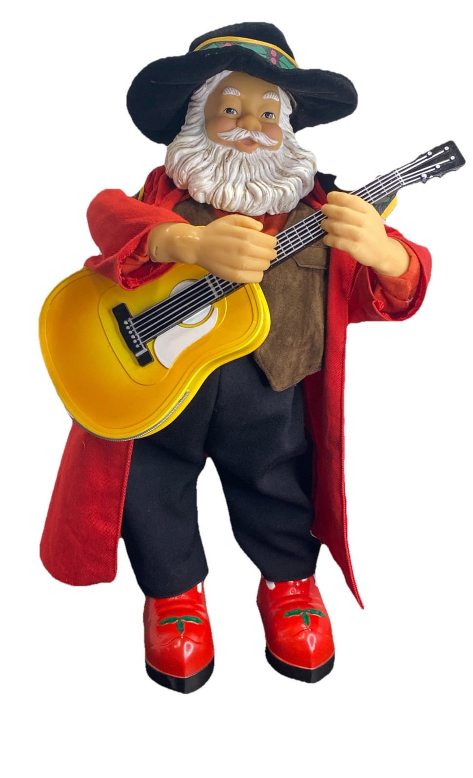 Vintage Holiday Time 16” Hip Swinging Cowboy Santa Jingle Bells Tested Working