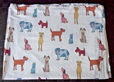 The Company Store Twin Flat Sheet~Dog Breed Graphic~100% Cotton