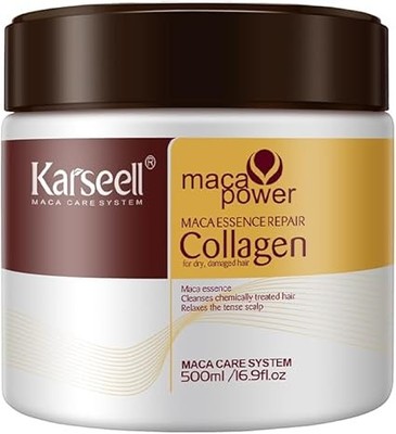 Karseell Collagen Haarmaske Maca Power, Deep Repair Haarkur Maske für trockene 