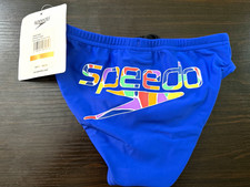 Speedo Men's Competitive Swim Brief Size 24 Blue Puzzle Pride Polyester