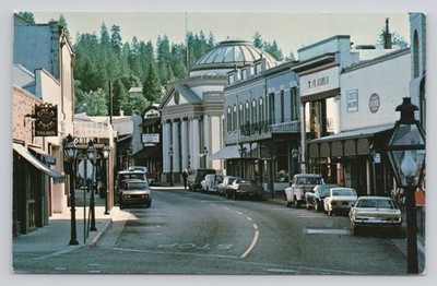 Mill Street Grass Valley California Street View Gold Exchange Saloon Postcard
