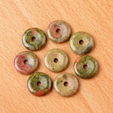 10 pezzi ciondoli perline cerchio foro grande pietra naturale unakite fai da te gioielli 12 mm