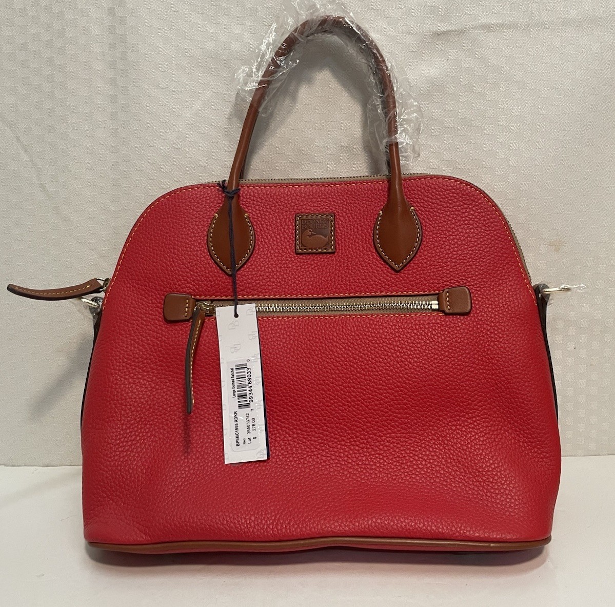 Large Dooney & Bourke Red Pebble Leather Women\'s Bag Dooney & Bourke red pebble leather domed crossbody bag – 86  main image 2