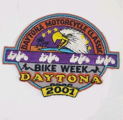 Daytona 2001 Orange Eagle Patch For Daytona Bike Week- 4.25x3 inch (i34)