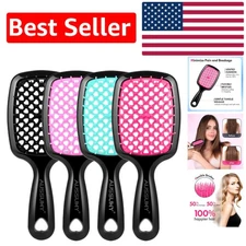 Versatile 4 Pack Detangler Brushes - Ideal for Curly, Damaged & Straight Hair