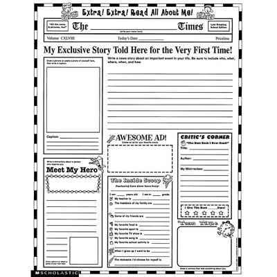 Scholastic Instant Personal Poster Sets: Extra, Extra, Read All About Me!, Set o