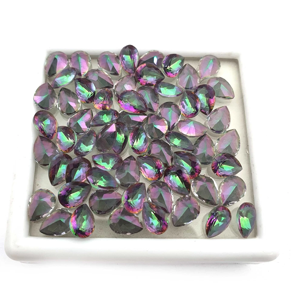 Mystic Quartz Pear Cut Stone Loose Gemstone For Jewelry 126 Pcs 6-8 MM 109 CT - Image 3 of 4