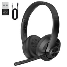 Wireless Bluetooth 5.4 Headset with AI Noise-Canceling Mic