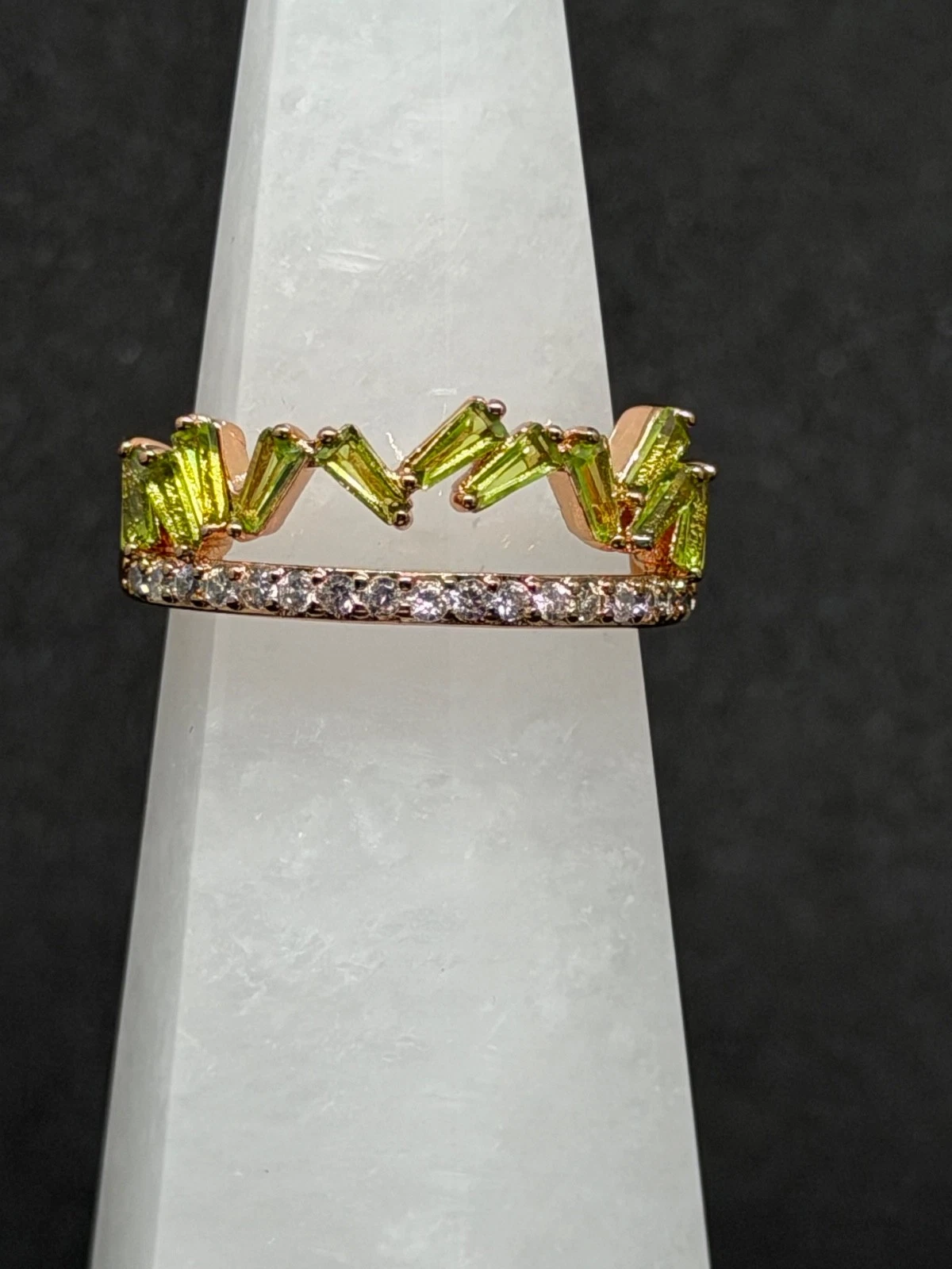 Bomb Party Ring Sz 10 "Love Me True" Peridot on Rose Gold - product detail image 1