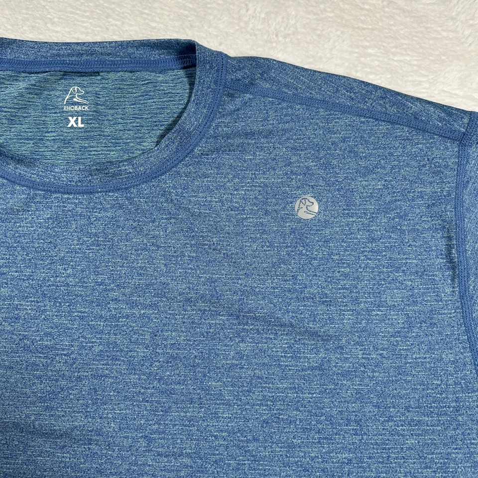 Rhoback Shirt Mens XL Blue Blitz Tech Performance Golf Short Sleeve - Image 2 of 4