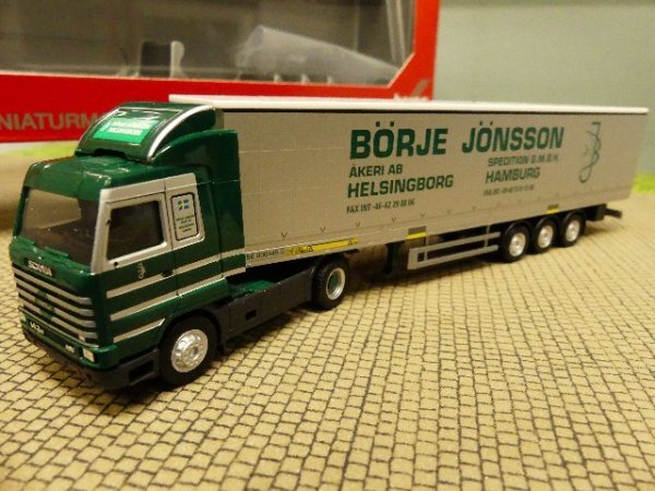 1/87 Herpa Scania 143 SL Börje Jönsson Gardinenplanen-SZ mit