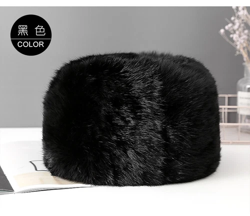 100% Real Rabbit Fur Hat Thicken Winter Warm Flat Top Cap Fashion Outdoor Men - Picture 13 of 24