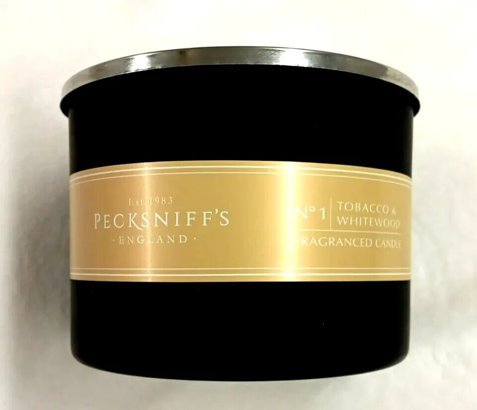 3 Wick Pecksniff’s England No 1 TOBACCO & WHITE WOOD Candle 10 OZ NEW!