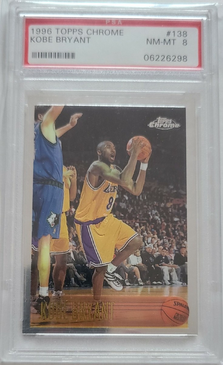 KOBE BRYANT 1996 Topps Chrome #138 Rookie Card Graded PSA 8 NM-MT 