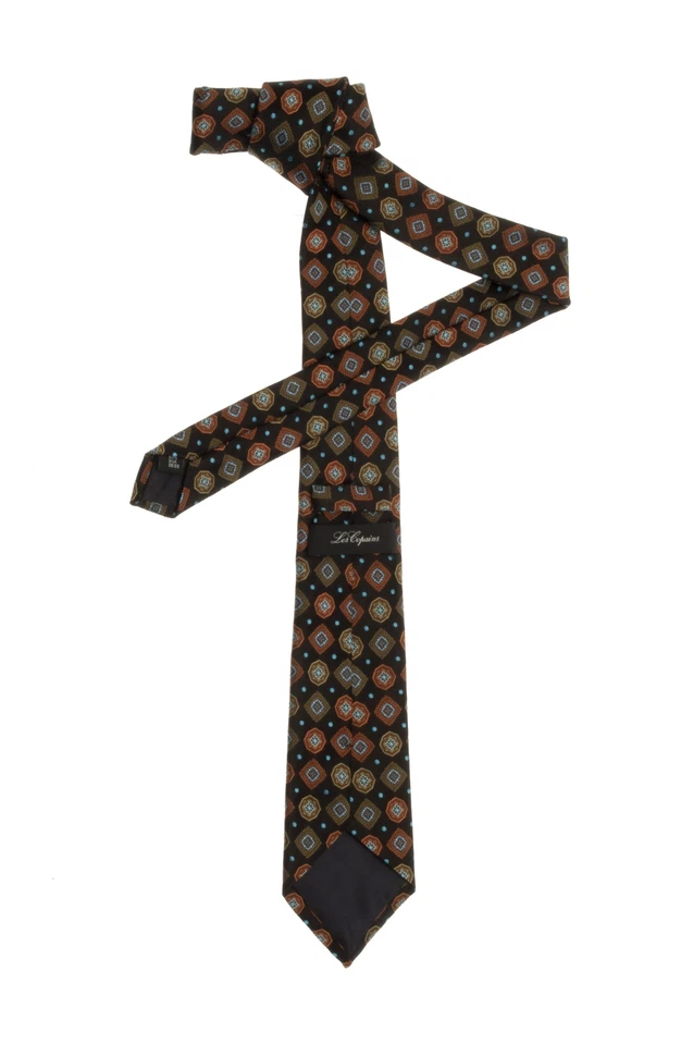Les Copains Black 100% Silk Neck Tie Foto 2 de 2