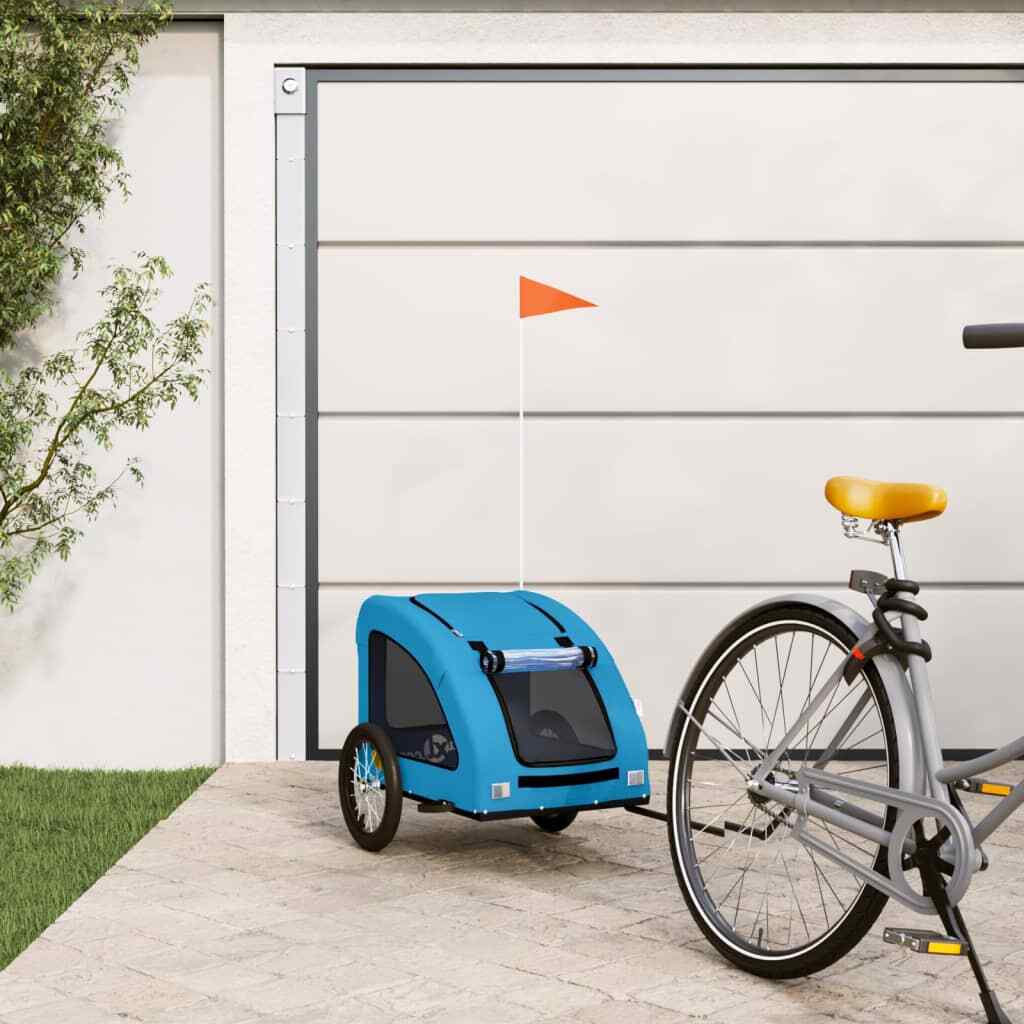 Rimorchio Bici per Cani vidaXL Blu: Trasporto Sicuro in Tessuto Oxford