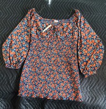 Blush J Woman's Smocked Shealth Dress Multicolor Floral Short Sleeve 3XL NWT